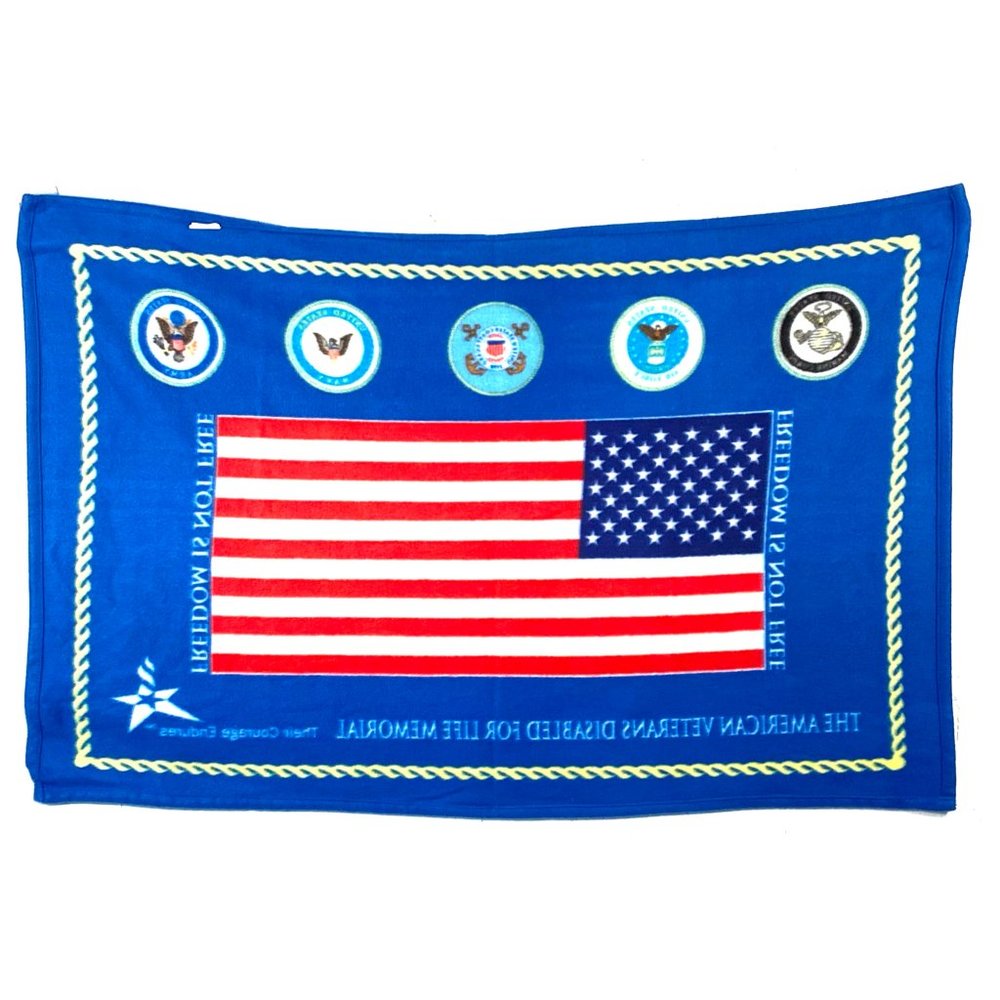 American Flag, Veterans Disabled for Life Memorial, Fleece, Throw Blanket, USA - Picture 13 of 15